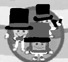 Purple square khan the world’s tallest man blue circle Nikolai the shortest man on earth and green triangle Chuckie the magician