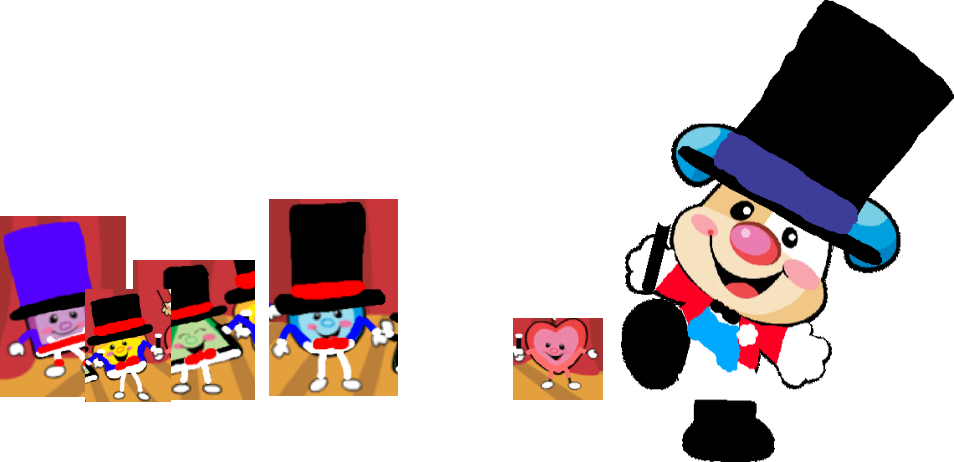 The performer shapes and Puppy the space circus ringmaster