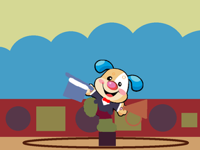 Puppy the circus ringmaster