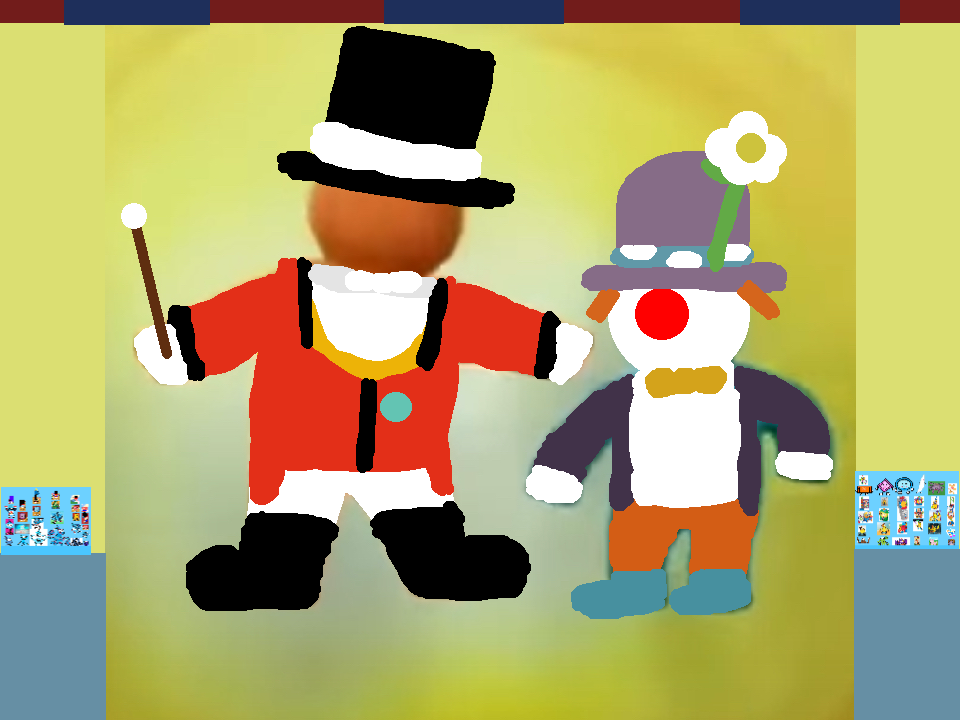 Ringmaster and clown