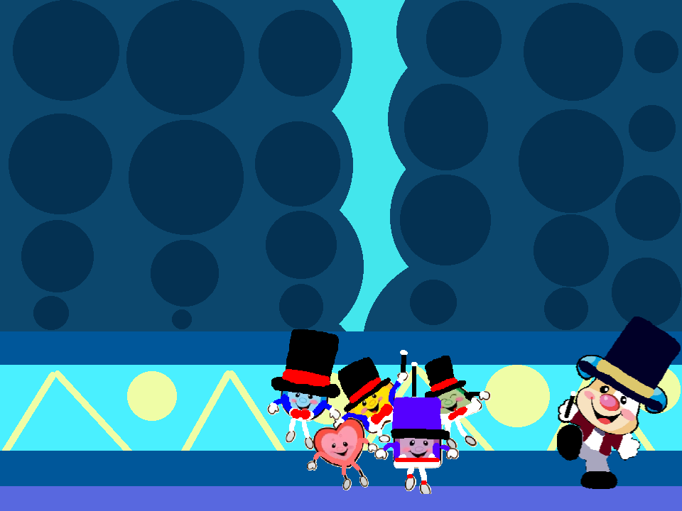 The performer shapes and Puppy the circus ringmaster