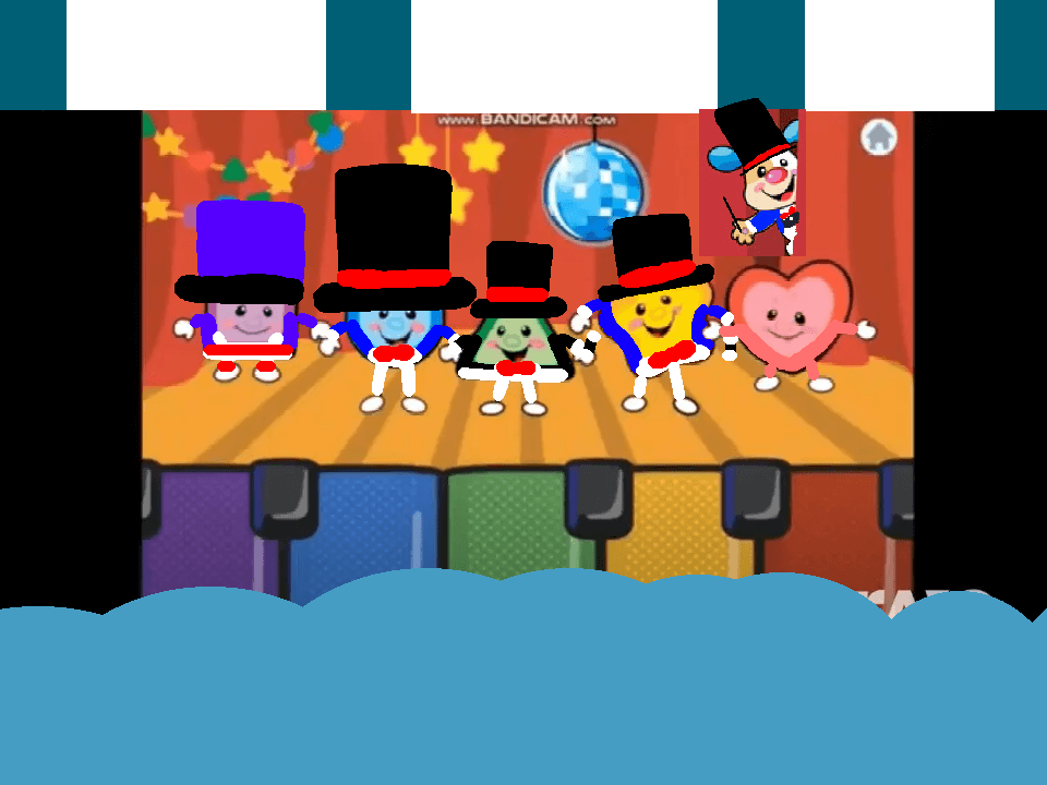 The five performer shapes and puppy the circus ringmaster