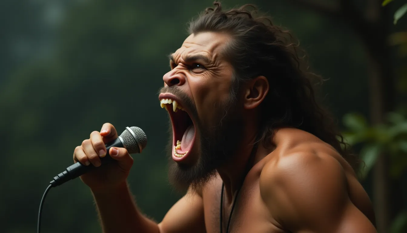 Tarzan yell but paulstretched and loud and demonic