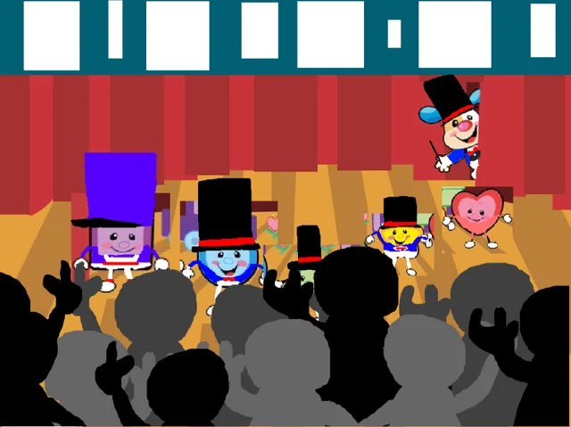 The five performer shapes and puppy the ringmaster