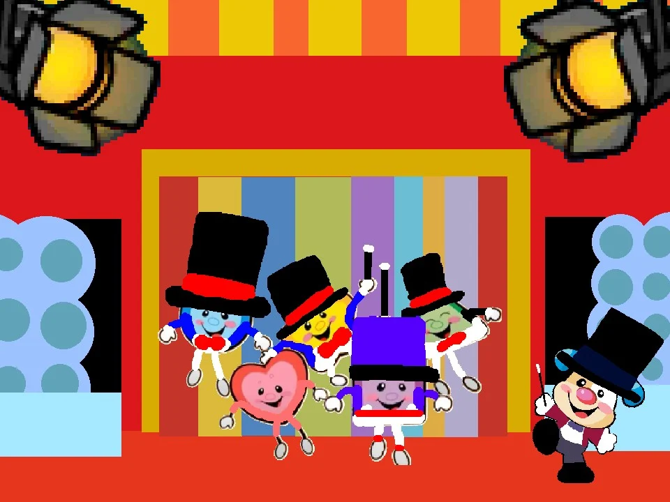 The five performer shapes and ringmaster puppy