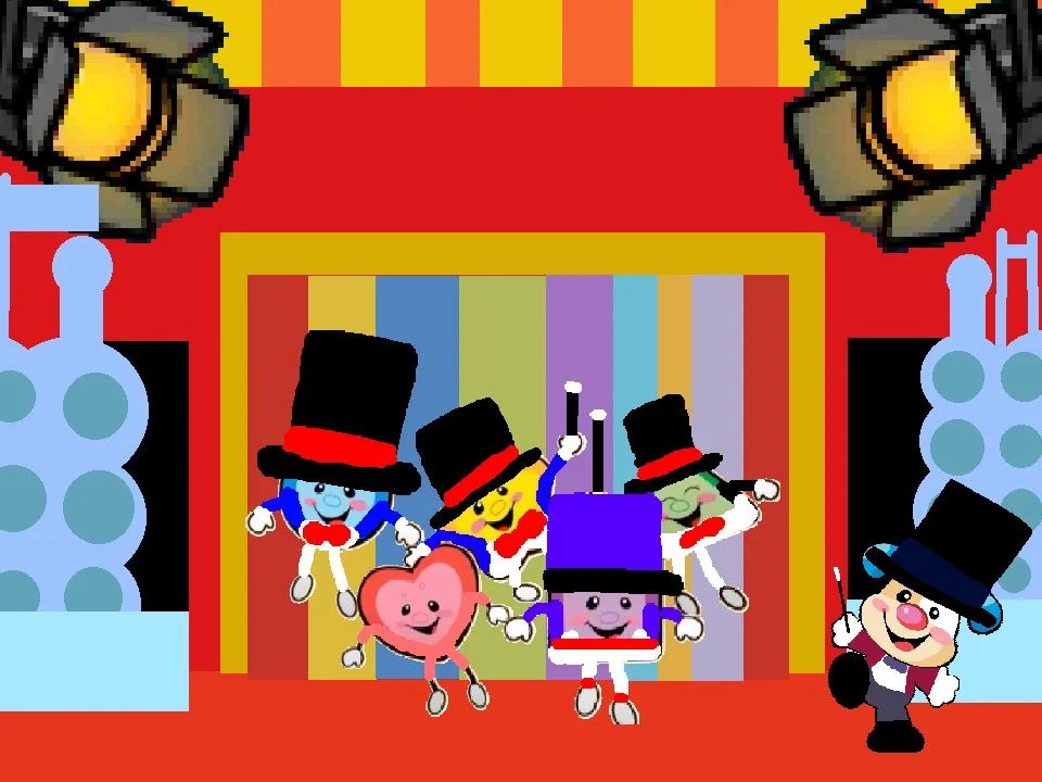 The five performer shapes and ringmaster puppy
