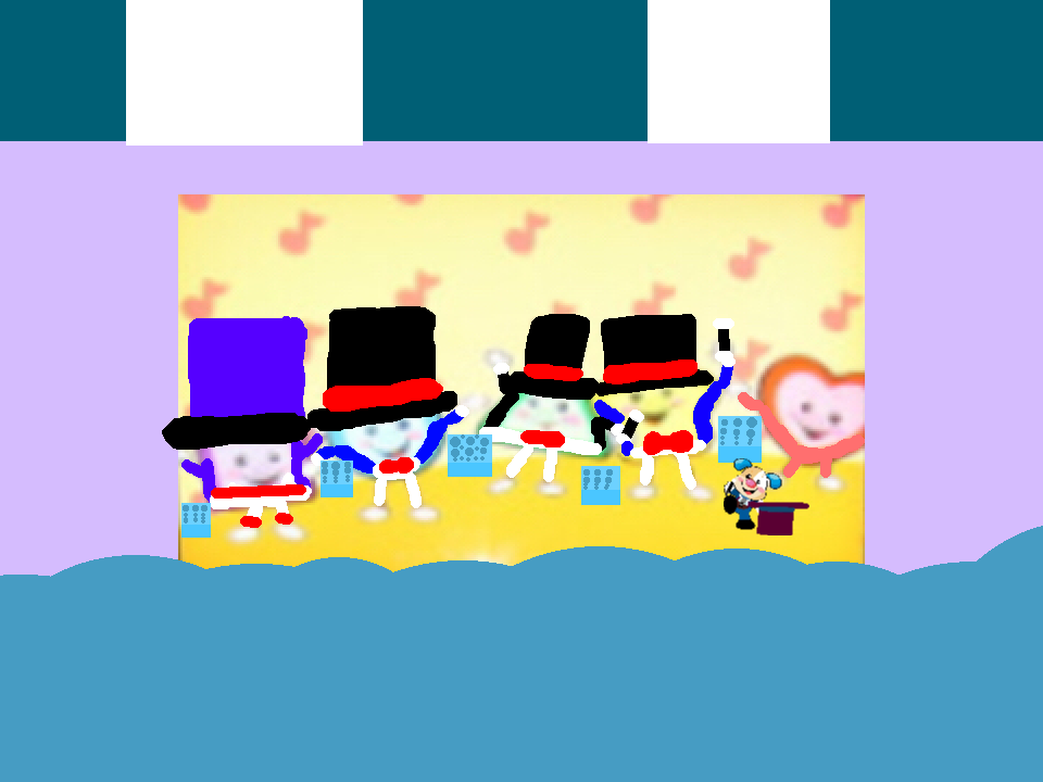The performer shapes and puppy the ringmaster