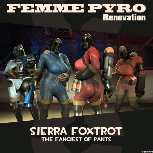 Fempyro but she has an actual voice (Team Fortress 2)