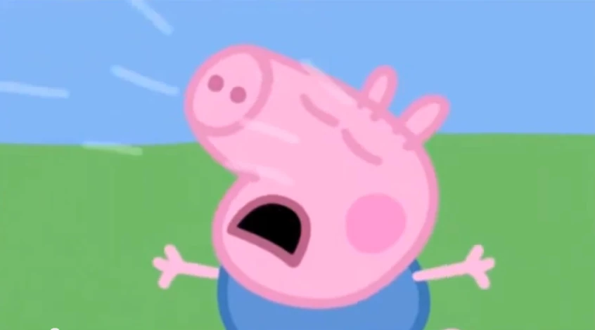 The sound of George Pig crying in Peppa Pig