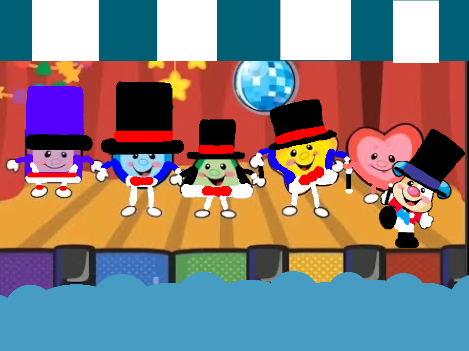 The performer shapes and puppy the circus ringmaster