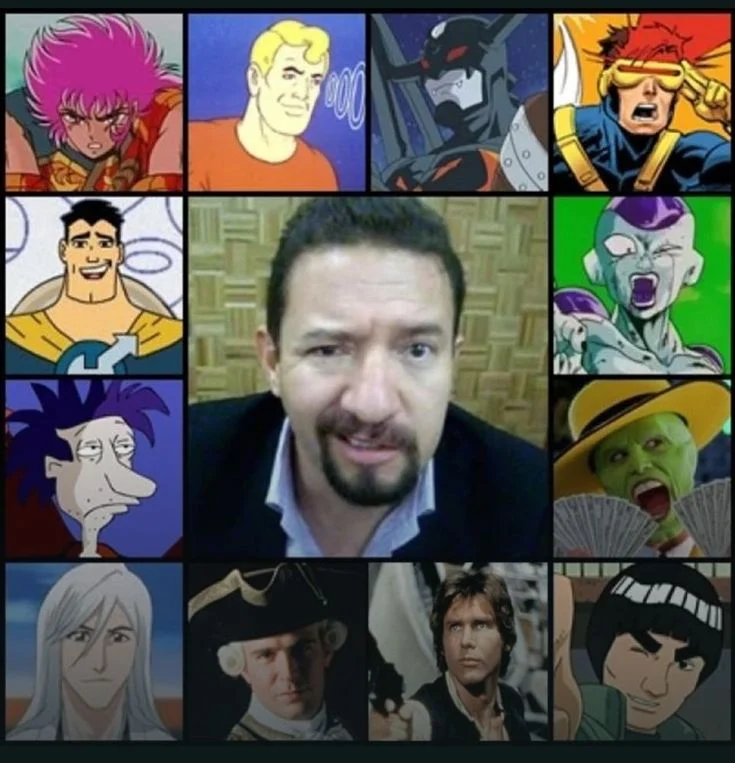 combinación de personajes y voces de Gerardo Reyero