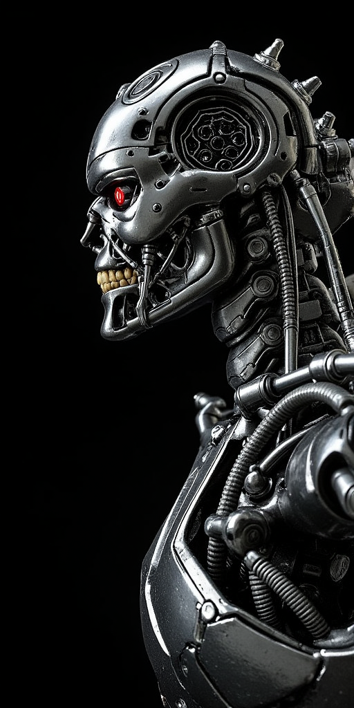 mechagodzilla,, portrait, black background