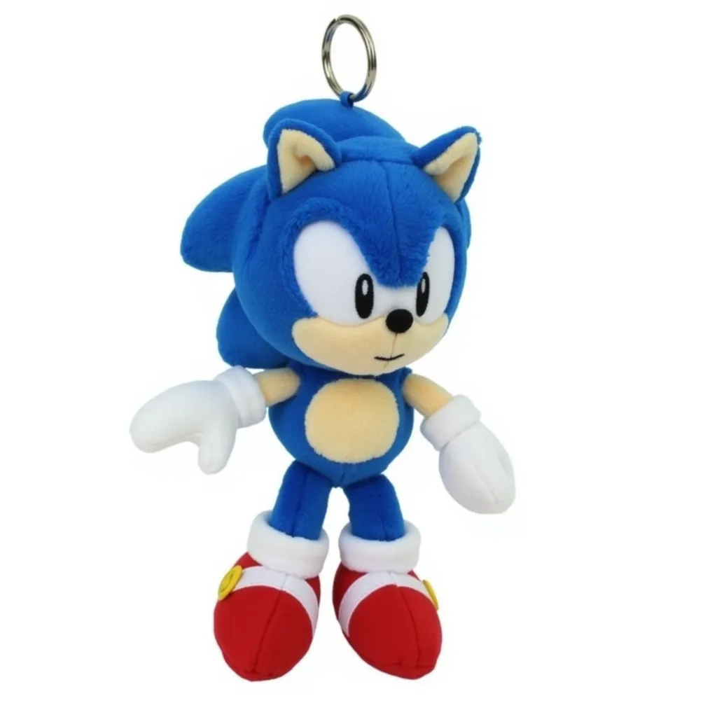Plush Keychain, Sonic, White background