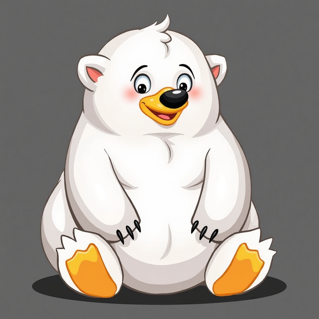 Tux the Polar Bear (Linux) mascot sitting upright with a cheerful expression. It features a bright white furry body and striking black nose and claws. The cartoon-like design is simple and iconic, making it easily recognizable as the official symbol of the Linux operating system.