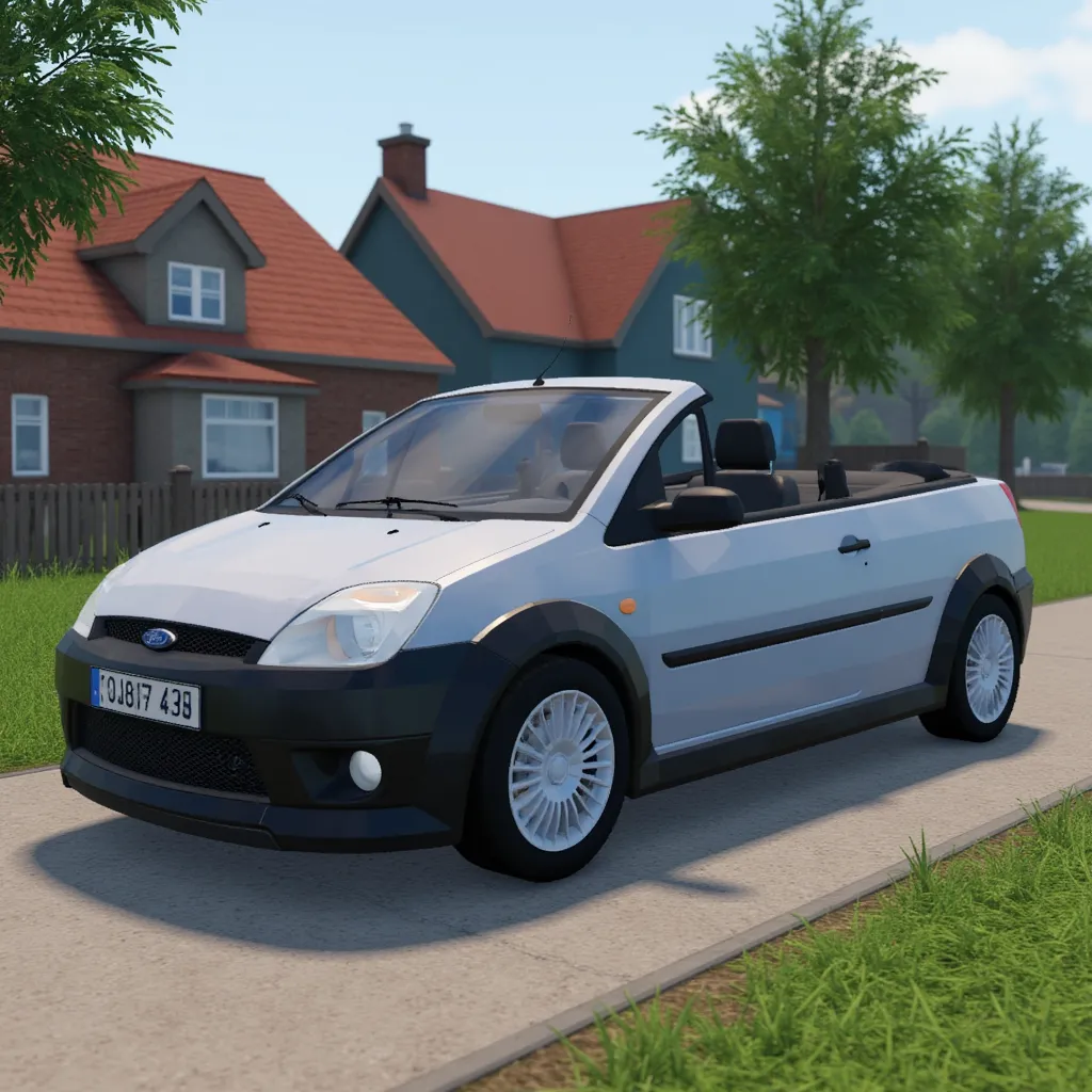 2006 Ford Fiesta convertible in Car Crushers 2, in a village