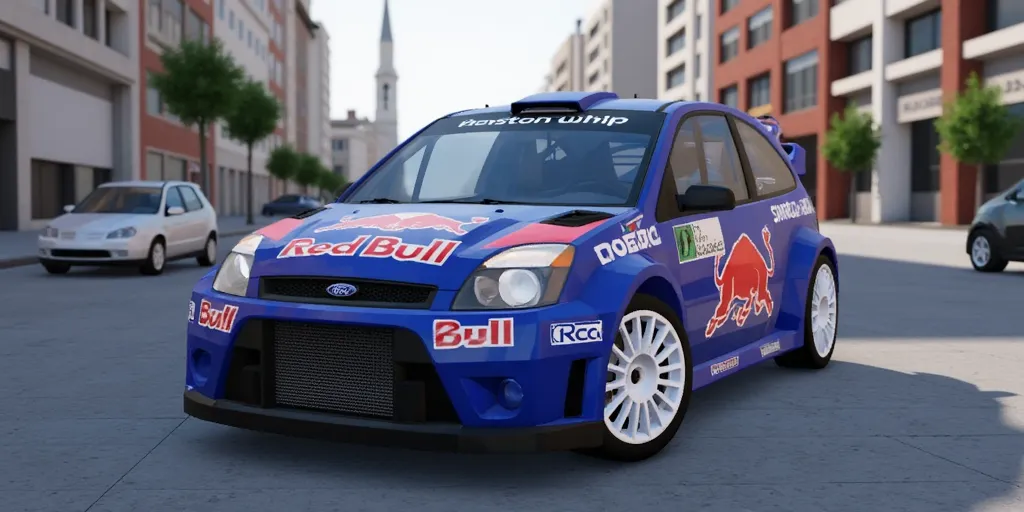 2006 Ford Fiesta WRC Rally Car in Car Crushers 2, in a city