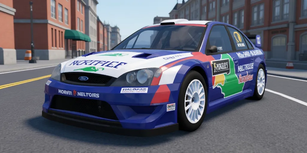 2005 Ford Mondeo WRC Rally Car in Car Crushers 2, in a city