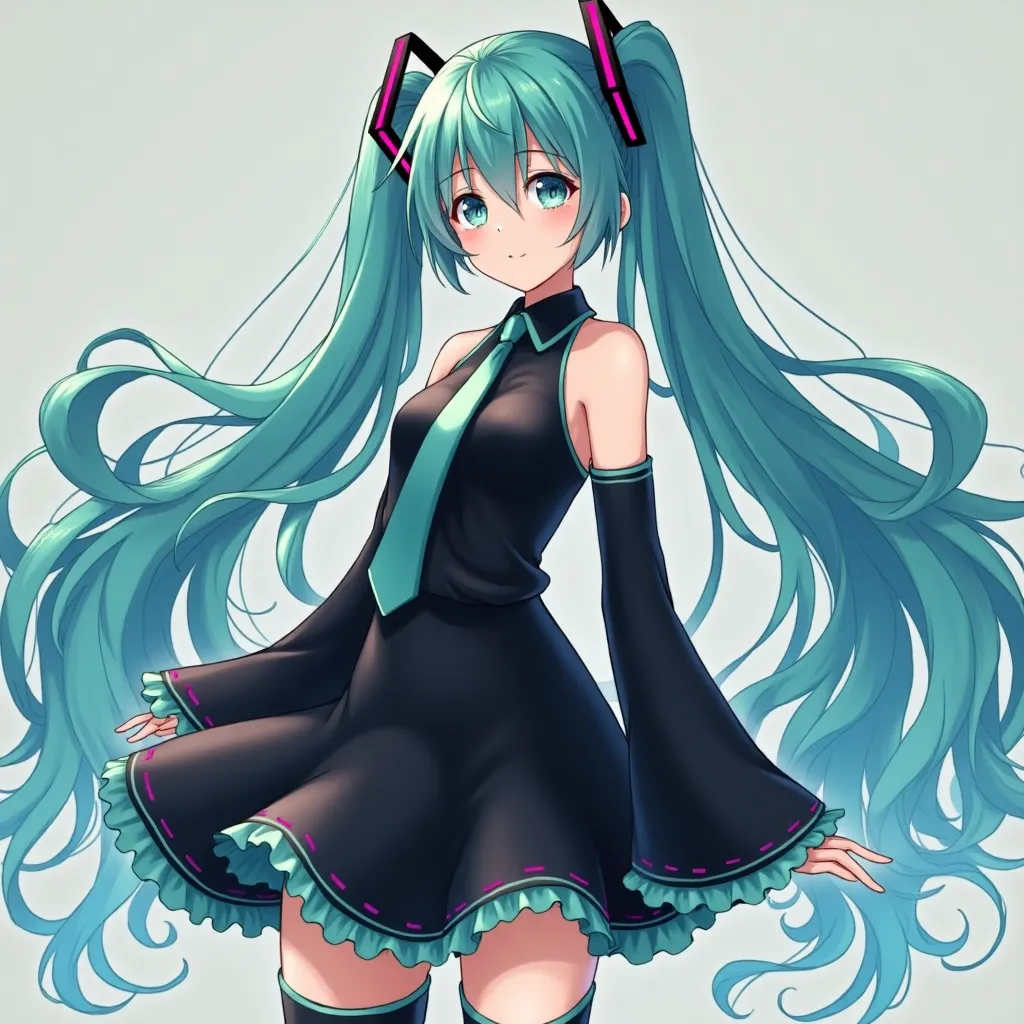 Miku in Black dress