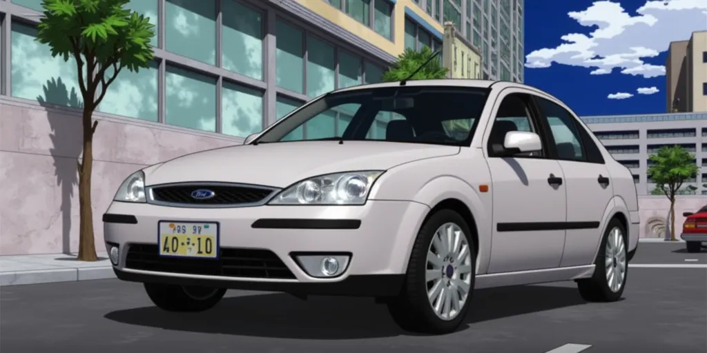 My Hero Academia style, 2005 Ford Mondeo, screenshot from My Hero Academia
