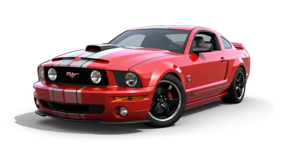 super smash bros ultimate render, white background, 2006 Ford Mustang