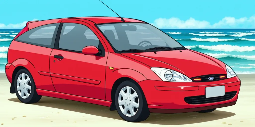 ghiblistyle, source_anime, Ghiblistyle, anime coloring, 2002 Ford Focus