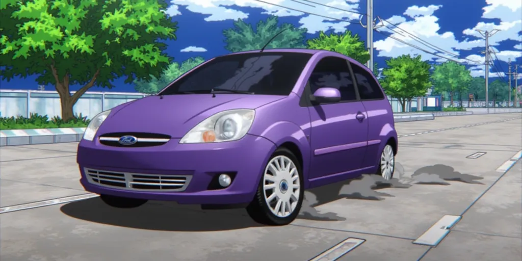 My Hero Academia style, 2006 Ford Fiesta, screenshot from My Hero Academia, source_anime