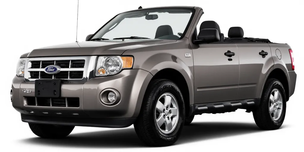 realistic, photorealistic, real-life, 2009 Ford Escape convertible, soft-top