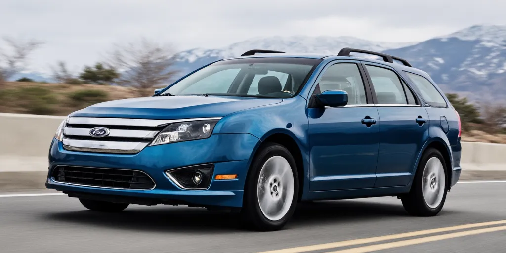 realistic, photorealistic, real-life, 2011 Ford Fusion station wagon