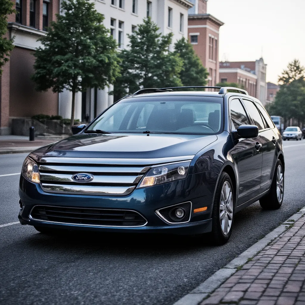realistic, photorealistic, real-life, 2011 Ford Fusion station wagon