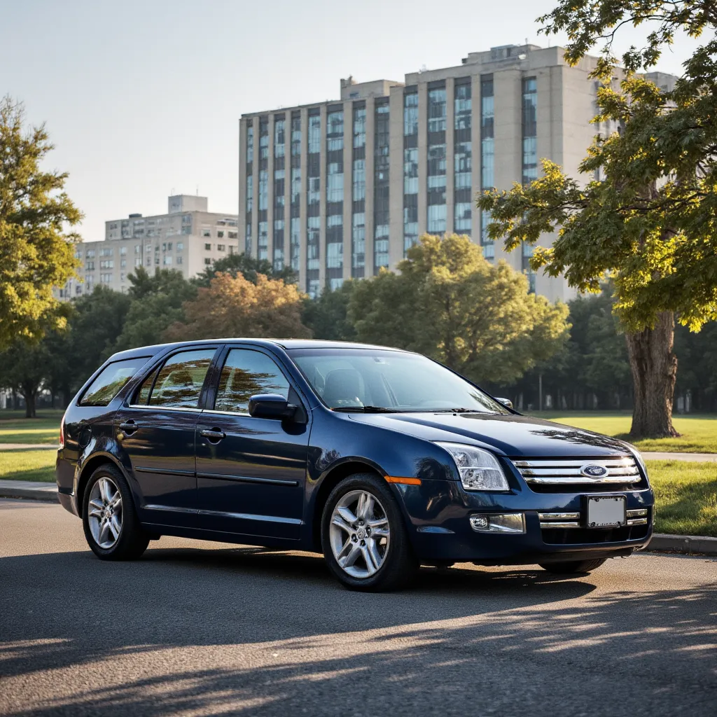 realistic, photorealistic, real-life, 2008 Ford Fusion station wagon
