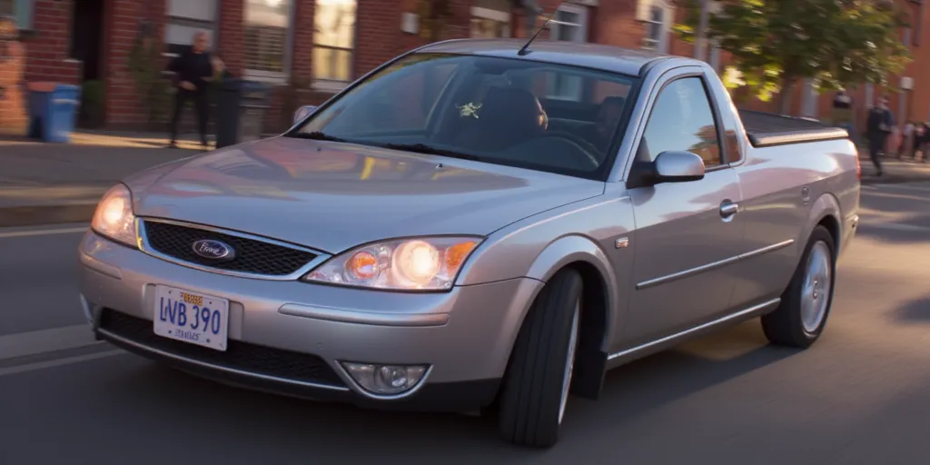 Illuminationstyle of silver 2005 Ford Mondeo bakkie in a city