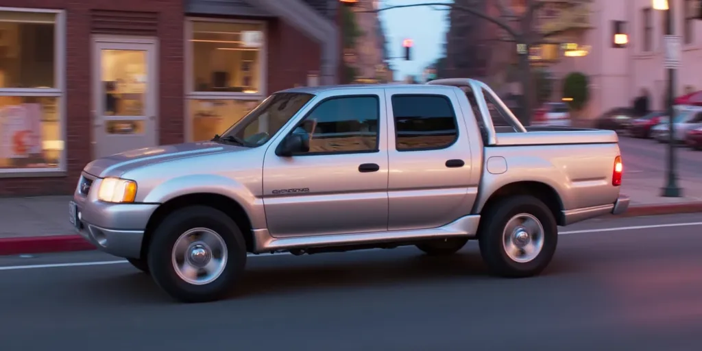 Illuminationstyle of silver 2003 Ford Escape bakkie in a city