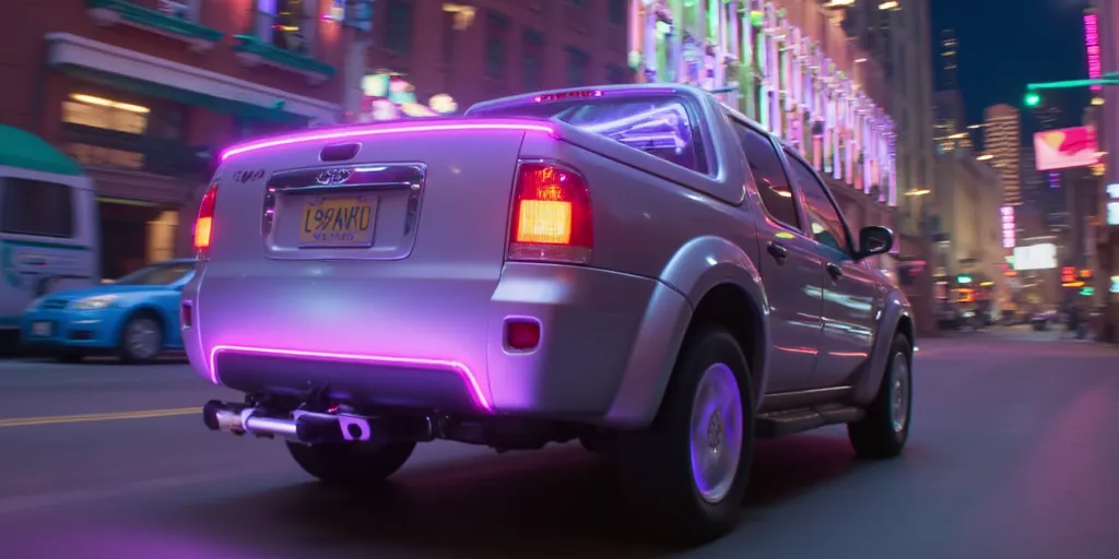 Illuminationstyle of silver 2009 Ford Escape bakkie in a city