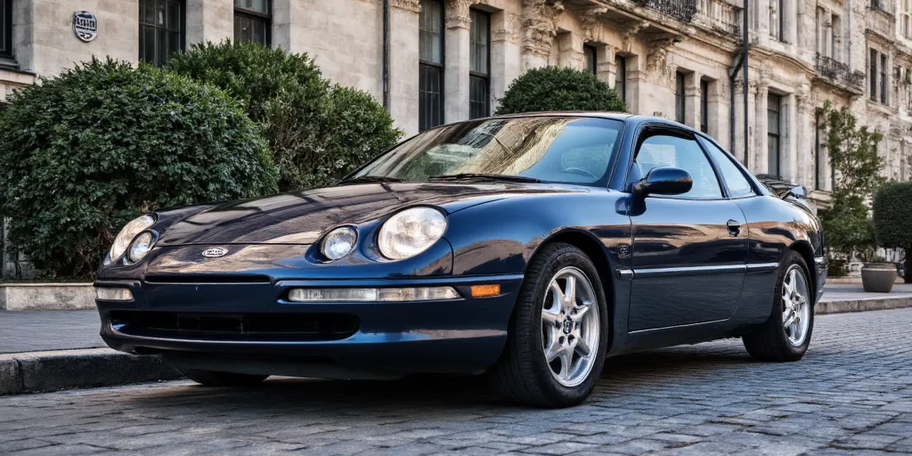 realistic, photorealistic, real-life, 1999 Ford coupe, European