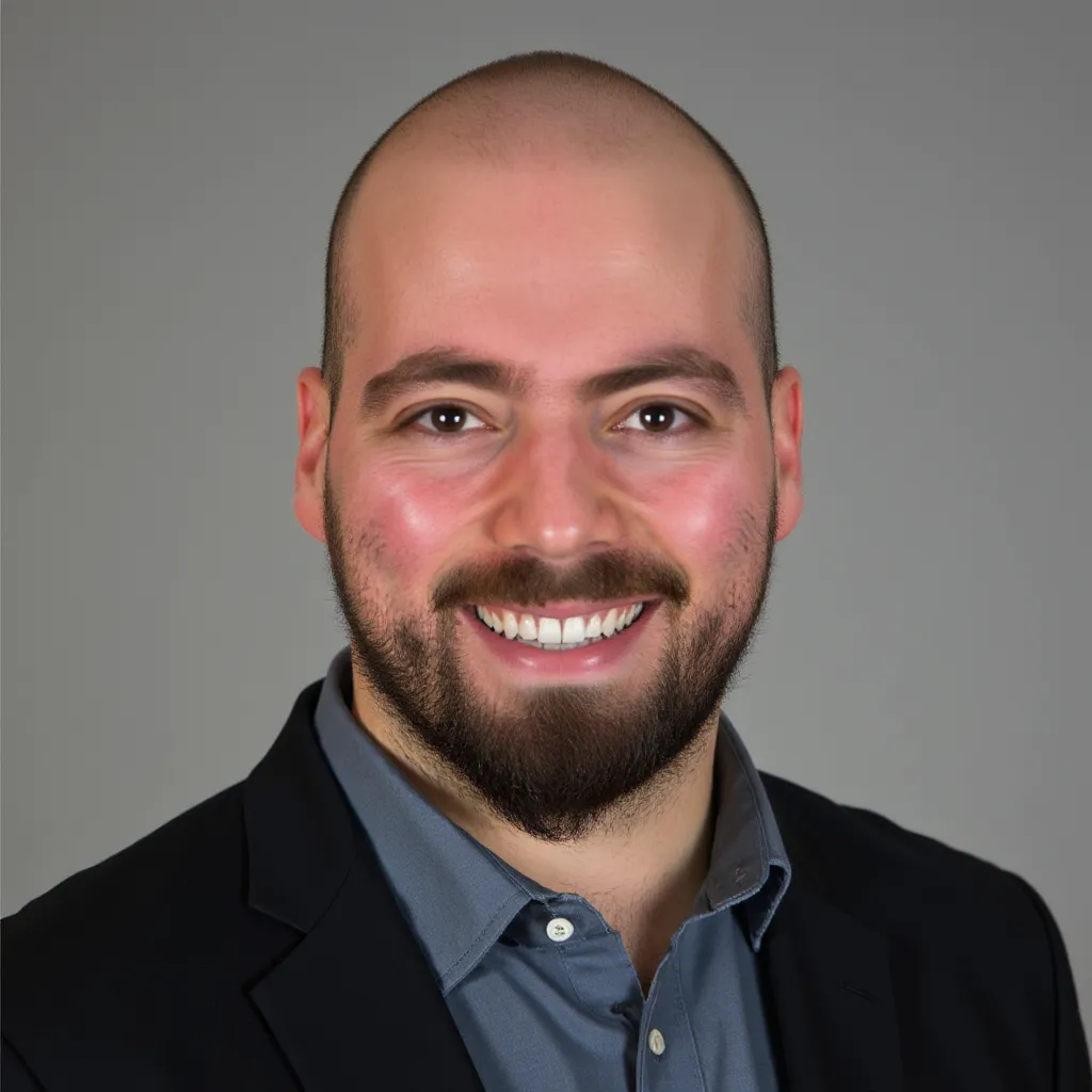 smiling bald man