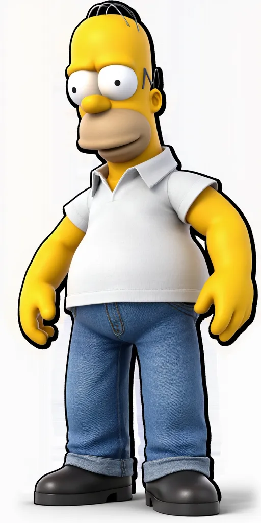 Homer Simpson in the style of a Super Smash Bros Ultimate render