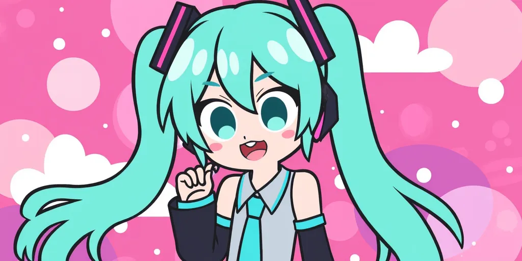 Hatsune Miku in the style of Jasmin's World (Canadian animated series) 