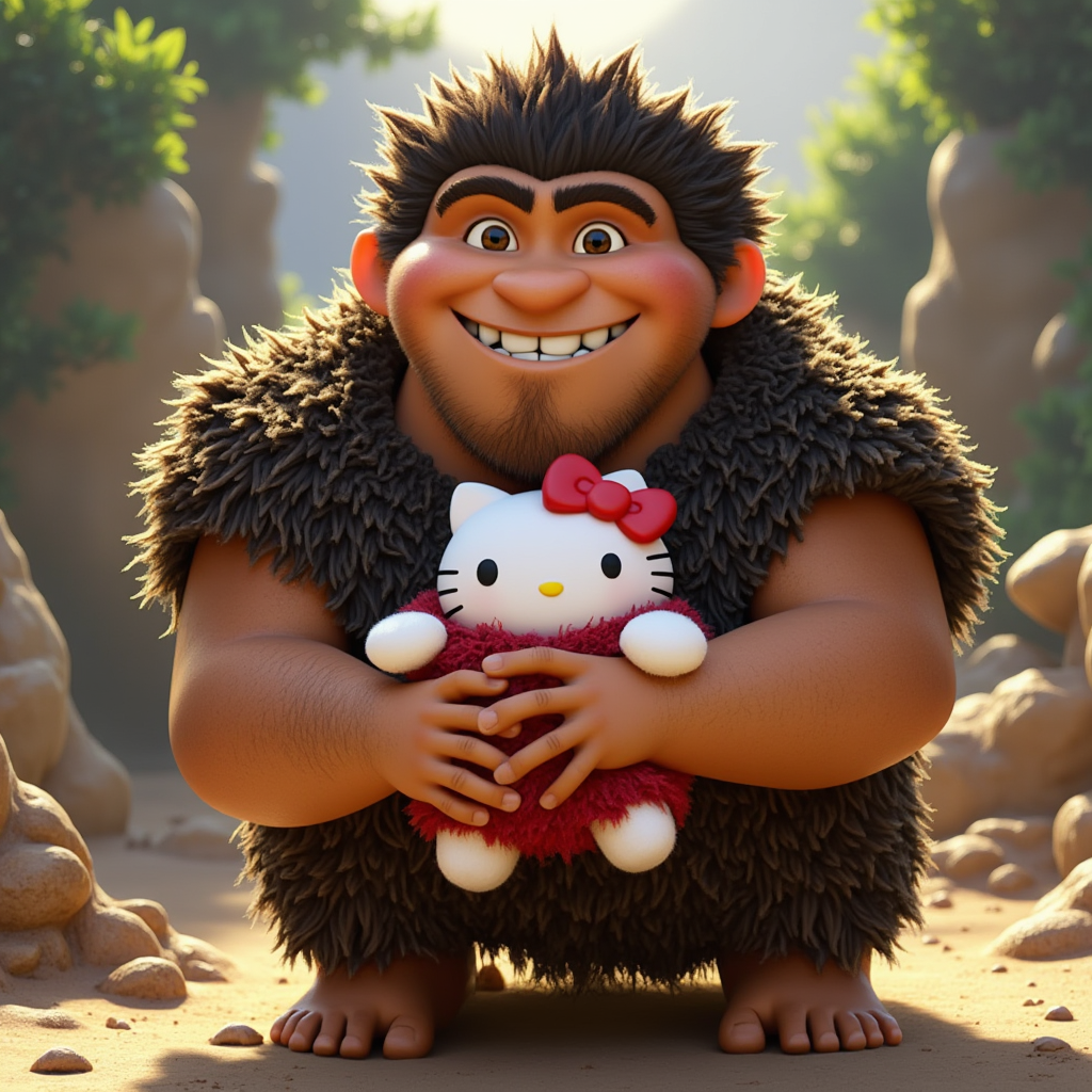 The Croods.GRUG Holding a Hello kitty