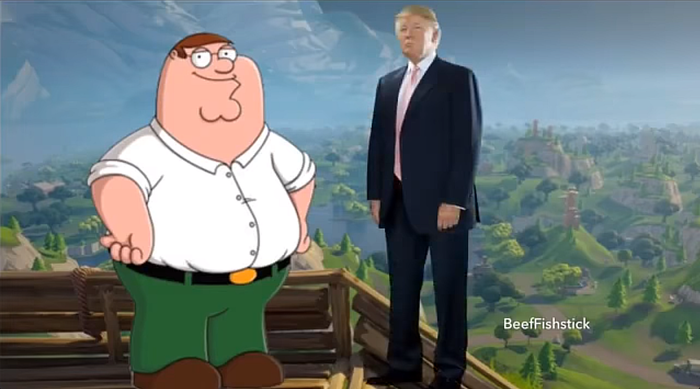 Peter Griffin meets Donald Trump in Fortnite (Peter only)