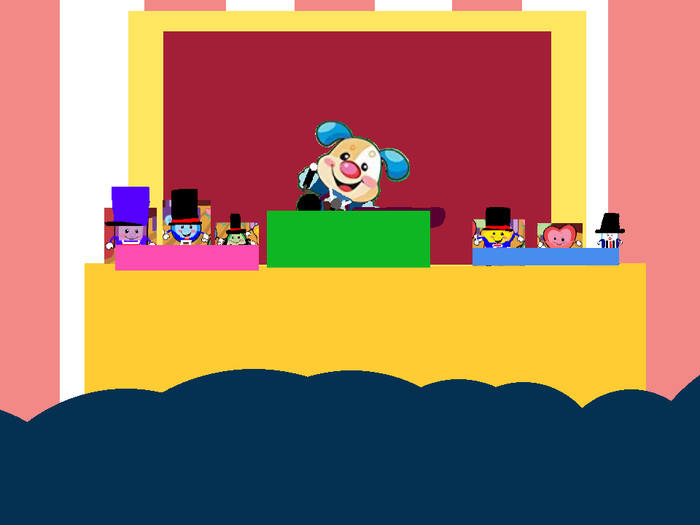 Puppy the ringmaster and the performer shapes