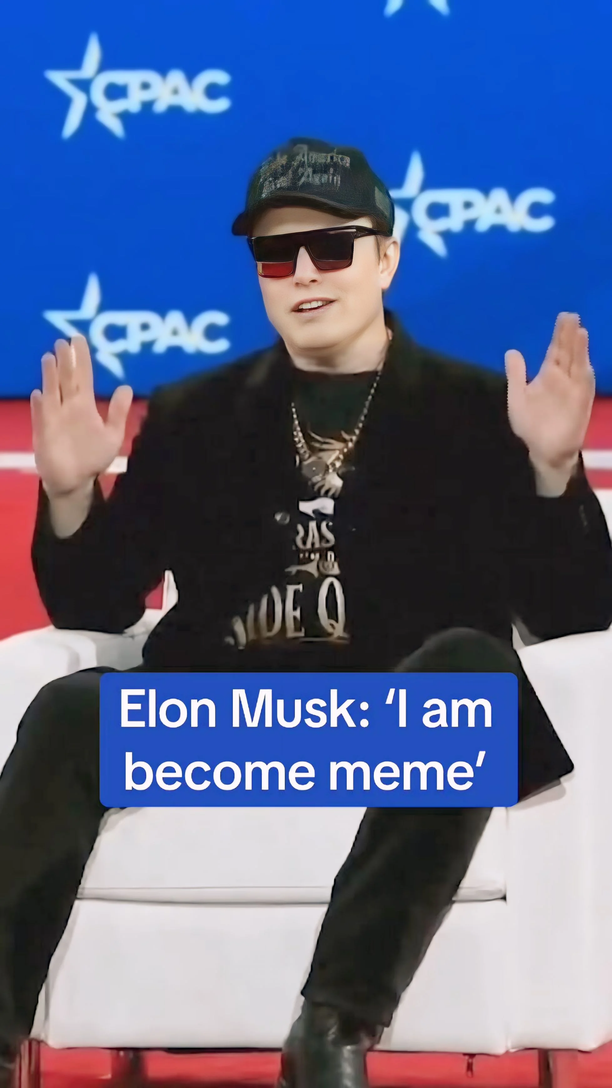 Elon Musk but it's just "I am become meme"