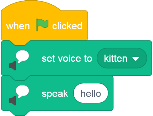 Scratch "kitten" text to speech