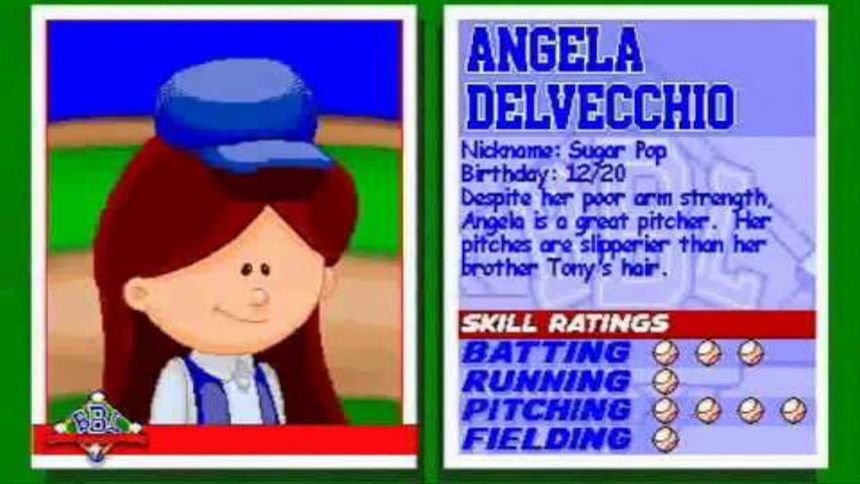 Angela Delvecchio (Backyard Baseball 1997; Corrie-Ann Shenigo)