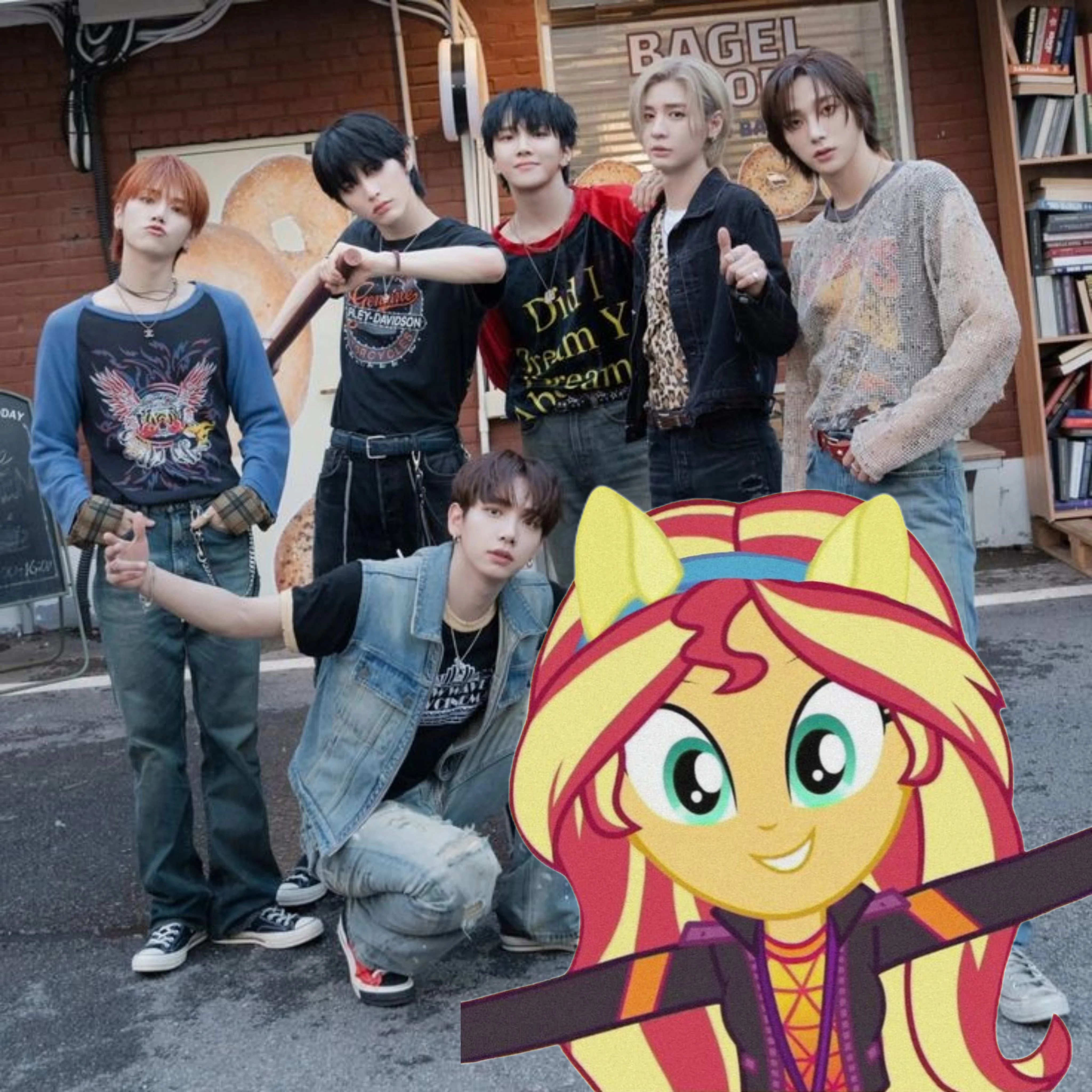ALL GOODHERO MEMBERS - Ateez Hongjoong, Bangchan, RM, Jungkook, Stray Kids Changbin, Stray Kids Felix and Sunset Shimmer